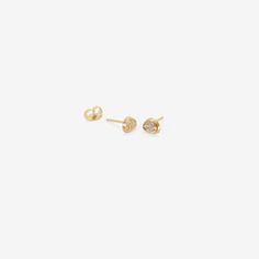 Details Nicole Landaw 14k yellow gold & diamond Medium Triangle Skipping Stone studs, .15ct. Each stud measures approximately 1/8″ x 3/16". - diamonds, .15ct - 14k yellow gold - each earring weighs 0.29g Gold 14k Single Diamond Earrings, 14k Gold Diamond Earrings With Single Diamond, Gold Diamond Earrings With Single Diamond In 14k Gold, Dainty Gold Diamond Earrings With Single Cut, Engagement Necklaces, Stone Engagement, Cuff Bangle Bracelet, American Jewelry, Stone Studs