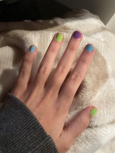 Short Nails Multi Color, Nails Painted, Harry Styles Nails, Mens Nails, Hippie Nails, Painted Nails, Soft Nails, I Love Nails