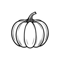 a black and white drawing of a pumpkin