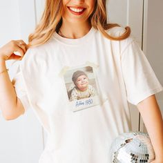 ❤️ Hi there! Thank you for stopping by and checking out our store! Explore our collection of custom photo shirts, infused with a retro or vintage effect, perfect for gifting to family, besties, or couples. Each shirt is a personalized masterpiece, capturing cherished memories on high-quality fabric. Ideal for birthdays, anniversaries, or any special occasion, these unique tees evoke nostalgia with their retro Polaroid photo designs. Give the gift of cherished memories with our custom photo shirt Vintage White T-shirt For Birthday, Vintage Screen Print Tops For Gift, Vintage Short Sleeve Tops For Gift, Vintage Screen Print Tops As Gift, Vintage Short Sleeve Tops For Birthday, Vintage White Top For Birthday, Retro Short Sleeve T-shirt For Gifts, Retro Short Sleeve T-shirt As A Gift, Retro Short Sleeve T-shirt As Gift