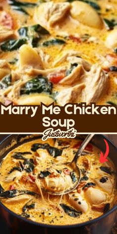 mary me chicken soup with spinach and tomatoes