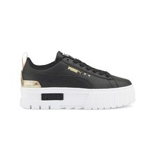 Elevate your young fashionista's footwear game with the PUMA Mayze Shiny Platform Sneakers Jr – a perfect blend of sleek style and trendy platform design. $49.95 Platform Design, Puma Kids, Sleek Style, Casual Black, Black Boys, Sleek Fashion, Black Sneakers, Shoes Casual, Platform Sneakers