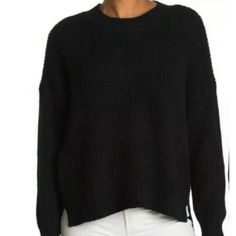 Nordstrom Sweet Romeo New Black Waffle Knit Center Seam Long Sleeve Shirt Color Black Size M. An Easy To Style Solid Color Waffle Knit Sweater With Center Seam Detail. Crew Neck. Long Sleeves. Center Seam. Waffle Knit Construction. Ribbed Hems Black Chunky Knit Sweater For Layering, Casual Black Chunky Knit Sweater, Casual Chunky Knit Tops For Work, Black Textured Knit Casual Sweater, Cozy Black Textured Knit Top, Black Chunky Knit Crew Neck Top, Black Chunky Knit Top For Layering, Black Chunky Knit Top For Spring, Cozy Black Chunky Knit Top