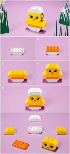 the instructions for how to build a lego duck