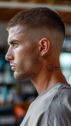 Cut Above the Rest: 24 Iconic Crew Cuts for Men Men’s Fade Hairstyle, Haïr Style For Short Hair Men, New Hairstyles For Short Hair, Men’s High Fade Buzz Cut, High Fade Crewcut, Very Short Mens Haircut, Short High Fade Haircut Men, Short Forward Haircut Men, Short Faded Hair Men