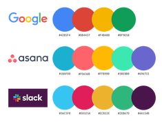 the logos for google, assana and slack are shown in this graphic illustration