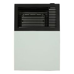 a white and black air conditioner on a white background