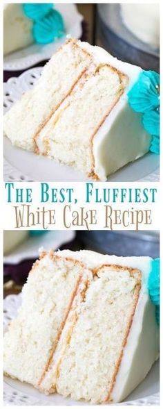 the best, fluffiest white cake recipe is made with only three ingredients and it's frosting