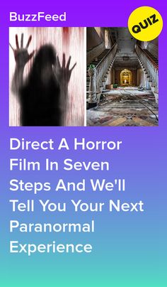 a poster with the words direct a horror film in seven steps and we'll tell you