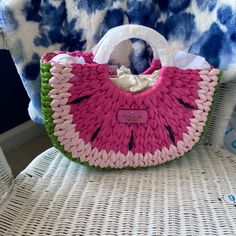 Nwt Just Cute!! Price Is Firm Kate Spade Summer Shopping Bag, Kate Spade Summer Vacation Bags, Trendy Pink Kate Spade Bag, Trendy Multicolor Kate Spade Bag, Summer Kate Spade Bags For Daily Use, Kate Spade Clutch, Crochet Shop, Blue Wallet, Wicker Bags