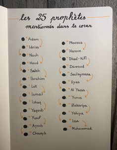 an open notebook with some writing on the pages and numbers in spanish, english and french