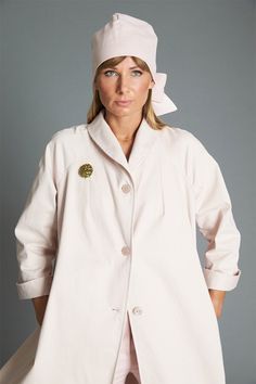 Elegant Cotton Outerwear For Daywear, Chic Long Cotton Coat, Chic Cotton Outerwear With Hidden Button Closure, Elegant Oversized Cotton Outerwear, Elegant Cotton Outerwear For Spring, Cream Cotton Outerwear For Daywear, Long Cotton Coat With Hidden Button Closure, Cotton Long Coat With Hidden Buttons, Elegant Single Breasted Cotton Outerwear