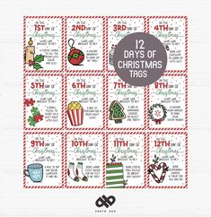 the twelve days of christmas tags