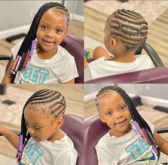 Lemonade braids for kids with beads, back to school braided hairstyles for kids Lemonade Braids Hairstyles With Beads, Lemonade Braids On Toddler Girl, Lemonade Braids For Kids Black, Kiddie Lemonade Braids, Lemonade Braids Kids Natural Hair, Toddler Lemonade Braids With Beads, Side Braids For Kids, Kids Lemonade Braids With Beads, Lemonade Braids Hairstyles Kids