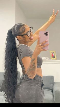 Wet And Wavy Slick Back Ponytail, 2 Braids One Ponytail, Two Braids Quick Weave In The Back, Curly Quick Weave Ponytail, Mid Low Ponytail, 2 Braids And Quick Weave, Slick Ponytail Ideas, Birthday Hair Ponytail, Quick Cute Weave Hairstyles