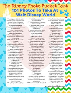 the disney photo bucket list for 101 photos to take at walt world