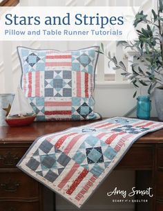 stars and stripes pillow and table runner patterns