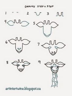 how to draw giraffes step by step with pictures for kids and adults