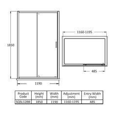 the measurements for an enclosure with doors and windows