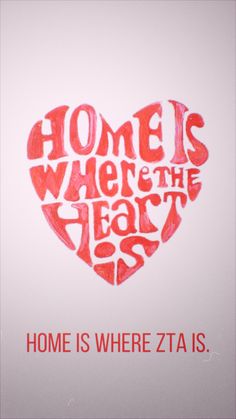 a red heart with the words home is where the heart is