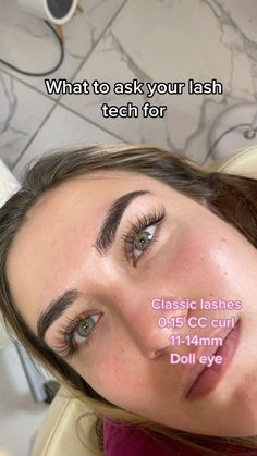 What To Ask Your Lash Tech For, Classic Level 1 Lashes, Eyelash Extensions For Upturned Eyes, Classic Lash Extensions 14mm, Different Lashes Styles, Classic Style Lash Extensions, Cc Classic Lashes, Lash Extensions Styles Doll Eye, Doll Eyelash Extensions Classic