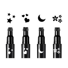 PRICES MAY VARY. 💟 【Dual-ended Design】 Two-in-one waterproof, matte black liner featuring a liquid felt-tip brush on one end and a shape stamp on the other end. 💟 【1/2 Liquid Eyeliner】 The micro-fine tip provides fluid, smooth and precise application. It's super easy to do a nice, sharp wing with the pointed end. 💟 【1/2 Cute Stamp】 Four stamps to add a fun flair to your eye makeup: They are heart, star, moon and flower shapes. The stamp is not messy and very accurate. ���💟 【safe shopping】 Hypoa Felt Eyeliner, Stamp Eyeliner, Eye Stencil, Eyeliner Set, Winged Eyeliner Stamp, Makeup Pen, Perfect Cat Eye, Eyeshadow Pencil, Eyeliner Tattoo