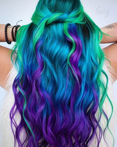 Bisexual Wallpaper, Fire Hair, Vivid Hair Color, Rainbow Hair Color, Multi Colored Hair, Teal Hair