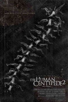 the movie poster for the human centipee 2, starring in black and white