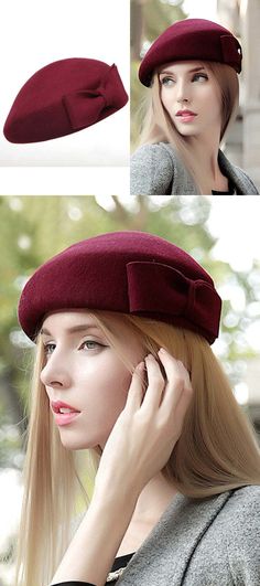 Bastante Lana / otoño invierno de las señoras con Bowler / sombrero cloche, This dress could be custom made, there are no extra cost to do custom size and color To Do, Custom Made, Hats, Color