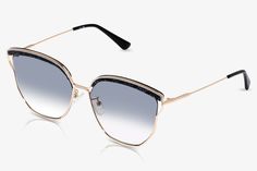 Stir things up with these cool clubmaster-shaped frames. A bold retro browline is the star of the show and effortlessly fun. Classic Sunglasses For Spring Party, Classic Evening Sunglasses For Spring, Elegant Metal Frame Sunglasses For Spring, The Star, Sunglasses, Stars, Frame, Blue