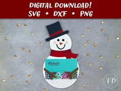 Snowman Gift Card Holder SVG Christmas Card Template Papercut SVG Card Cut File Cricut Silhouette Glowforge DIY Instant Download - Etsy