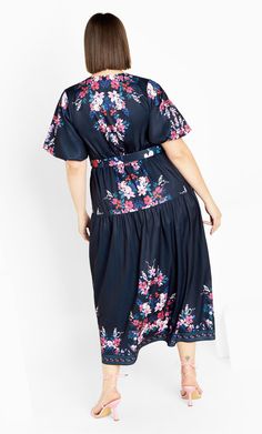 Blow everyone away at your next brunch date in the Zuri Dress. Romantic puff sleeves, a belted waist and tiered skirt make this a crowd pleaser and will make you feel like a million dollars. Key Features Include: - V-neckline - Button front detail - Elbow length puff sleeve - Removable waist belt - Darted bust - Tiered skirt - Lined - Pull over style Wear this dress with slingback heels and a floppy hat for a polished look. | Plus Size Zuri Dress in Navy Lotte Border, Size 22 | City Chic Zuri Dress, A Million Dollars, Brunch Date, Slingback Heels, Million Dollars, Under Dress, Crowd Pleaser, Navy Dress, Tiered Skirt