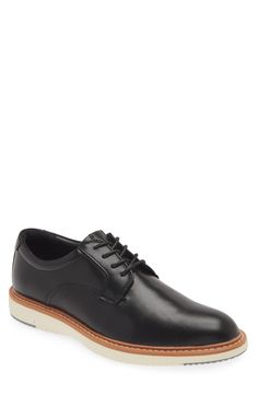 Handsome, polished and easy to wear, this wardrobe-staple leather derby sports minimal detailing to give it maximum versatility across your formal wardrobe. Lace-up style Leather upper and lining/rubber sole Imported Preppy Look, Flip Flop Slippers, Sweaters And Leggings, Comfortable Sandals, Kids Boots, Jogger Jeans, Comfortable Dress, Black Fits