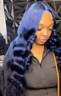 Colourful Acrylic Nails, Middle Parts, Red Lace, Black Women Hairstyles, Blue Hair, Human Hair Wigs, Lace Front Wigs, Hair Inspo, Different Styles