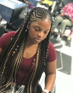 Wig Type: Cap Size: Elastic Band   Combs: Yes Her Color: Her Length: Her Natural Texture: Tribal Cornrows African Hair Braiding Styles, Braided Cornrow Hairstyles, Girls Hairstyles Braids, Girls Braids, Cornrows Braids, Cornrow Hairstyles, African Braids Hairstyles, Braided Hairstyles For Black Women, Long Braids