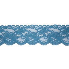 No outfit is complete without a little of this Famous NYC Designer Country Blue Floral Stretch Lace Trim with Scalloped Edges. This beautiful stretch lace trim features an intricate floral pattern in a classic country blue color. The scalloped edges add a delicate touch and make it perfect for creating stunning and unique garments, accessories, and home decor. With a 3⅛ inch-width and a 50% stretch, adorn skirts, dresses, lingerie, and more! Fitted Lace Top With Scalloped Edges, Blue Lace Trim Fitted Skirt, Luxury Cream Scalloped Lace, Elegant Blue Lace With Intricate Embroidery, Scallop Lace Trim, Nyc Design, Country Blue, Mood Fabrics, Scalloped Edge