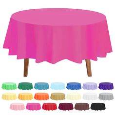 an image of a table cloth with different colors on the top and bottom, in various sizes