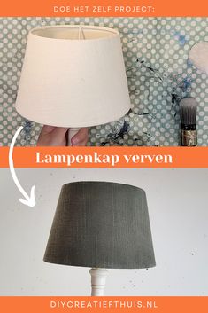 a lamp that has been turned into a lampshade with the same fabric shade