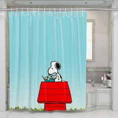 snoopy cartoon network shower curtains Vanity Colors, Snoopy Cartoon, Personalized Shower Curtain, Bath Tubs, Shower Curtain Set, Bathroom Set, Shower Stall, Curtain Sets, Shower Curtain Sets