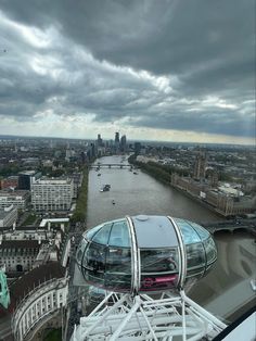 an aerial view of the river thames in london