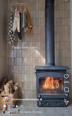 Small Wood Stoves, Tiles Of Ezra, Reusable Cotton Rounds, Cosy Fireplace, Cotton Rounds, Living Room Tiles