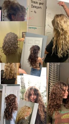 Curly Hair 2c, Bangs French, Medium Length Hair Curly, Pink Streaks, Classy Hairstyles, Haircut Inspo, Short Curly Haircuts, Grow Long Hair