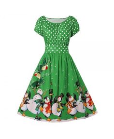 Buy Penguin Print Christmas Dress - Clover Green - 3902840034 online, fidn many other Plus Size Women's Clothing Cruise Design, Modest Homecoming Dresses, Garden Cocktail, Comfortable Dresses, Fancy Christmas, Dresses Christmas, Santa Dress, Casual Formal Dresses, Dress Fancy