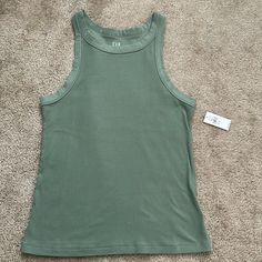 Nwt Gap Ribbed Tank Top Size Medium Color Is An Army Green Smoke Free Home Gap Tops For Spring, Gap Fitted Casual Tank Top, Gap Casual Fitted Tank Top, Casual Fitted Gap Tank Top, Green Gap Tops, Nike Air Max Tn, Pink Bodycon Dresses, Scoop Neck Tank Top, Ribbed Tank Top