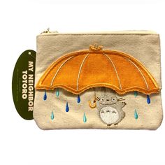 Super Cute Little Pouch That Has A Hidden Tissue Section On The Front. This Pouch Measures 6” Long By 4.5” Tall And Has A Zipper Closure With Gold Hardware. The Interior Is A Muted Green Color. The Front And Back Have Embroidered Totoro And Friends With Raindrops. This Would Make A Treasured Gift For Anyone Who Likes Totoro! It Is A Japan Exclusive And I Only Have A Couple In Stock. Thanks For Looking! Studio Ghibli Merchandise, Studio Ghibli Gifts, Totoro And Friends, Studio Ghibli Totoro, Ghibli Totoro, Kleenex Box Cover, Kleenex Box, Tissue Case, Muted Green