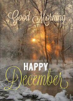 a card with the words good morning, happy december