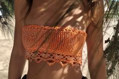 Crochet Orange Top, Crochet Bikinis, Crochet Beach Wear, Orange Crochet, Crochet Fairy, Fest Outfits, Estilo Taylor Swift, Crochet Business