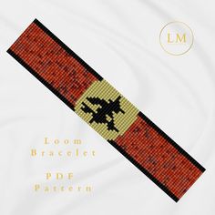 a cross stitch bracelet pattern with an airplane on the front and bottom, along with text that reads loom bracelet pdf pattern