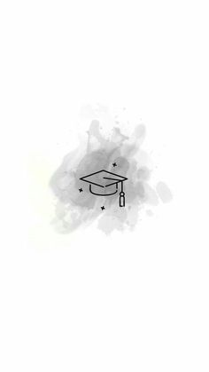 a black and white drawing of a graduation cap