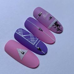 Kids Clay, Romantic Nails, Art Idea, French Tip Nails, Purple Nails, Nail Manicure, Nail Tips, Digital Paper, Pink Purple